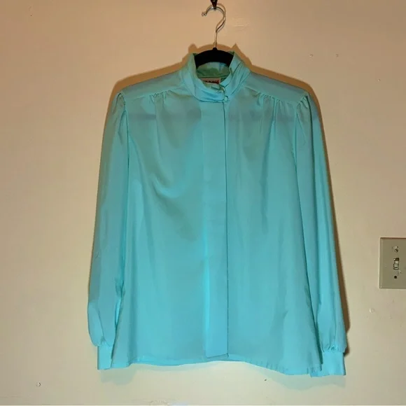 VTG Sea green blouse - Picture 1 of 8